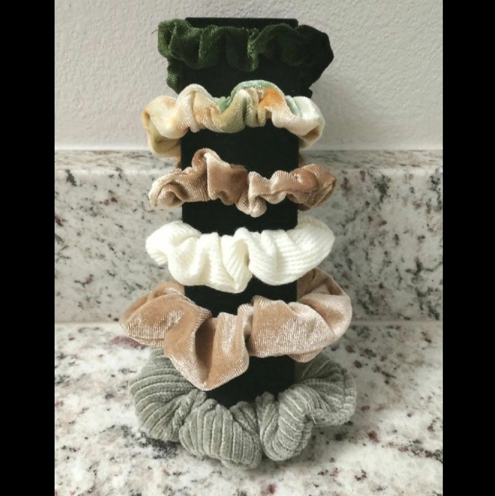 6pc enchanted trail textured scrunchie set